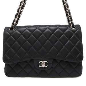 Chanel Matelasse 30 Coco Mark Lambskin Chain Shoulder Bag Black